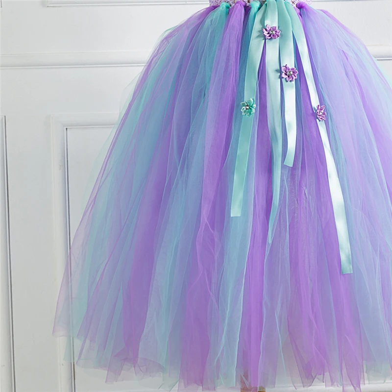 Rainbow Unicorn Candy Princess Dress Costume For Kids
