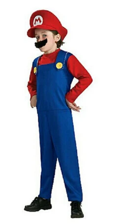 Super Mario Brothers Luigi Bros Plumber Fancy Dress Costume