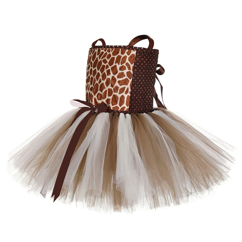 Giraffe Tutu Dress With Matching Headband Set Costume For Girls