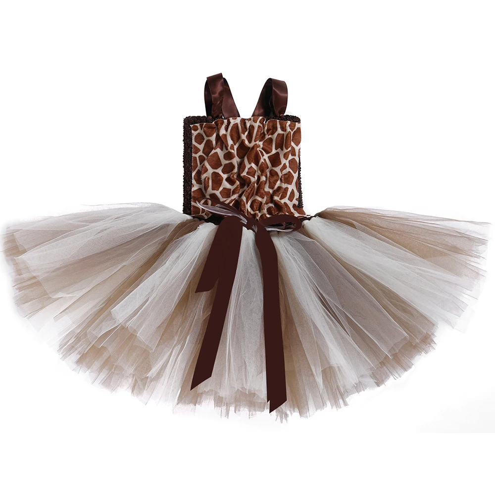 Giraffe Tutu Dress With Matching Headband Set Costume For Girls