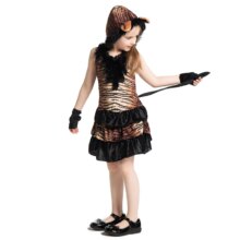 Jungle Tiger Animal Themed Fancy Dress Costume For Girls Jungle Tiger Animal Themed Fancy Dress Costume For Girls