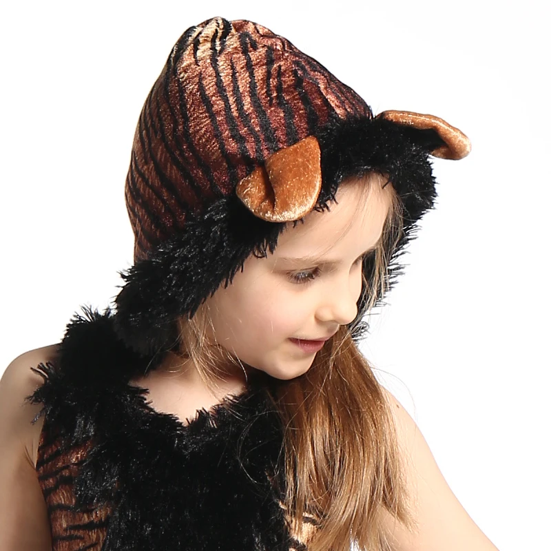 Jungle Tiger Animal Themed Fancy Dress Costume For Girls Jungle Tiger Animal Themed Fancy Dress Costume For Girls