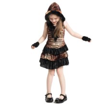 Jungle Tiger Animal Themed Fancy Dress Costume For Girls Jungle Tiger Animal Themed Fancy Dress Costume For Girls
