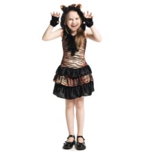 Jungle Tiger Animal Themed Fancy Dress Costume For Girls Jungle Tiger Animal Themed Fancy Dress Costume For Girls