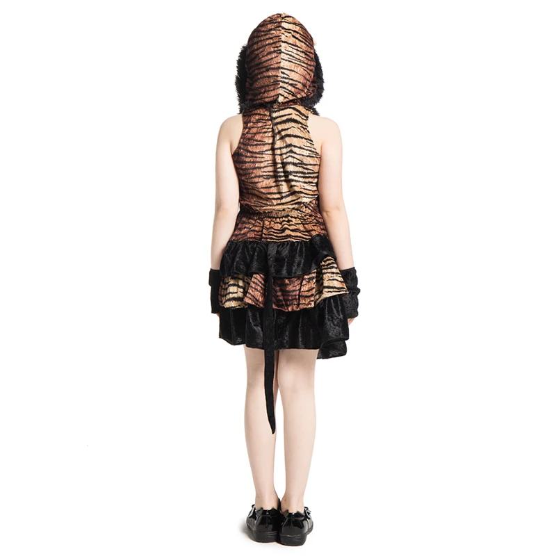 Jungle Tiger Animal Themed Fancy Dress Costume For Girls Jungle Tiger Animal Themed Fancy Dress Costume For Girls