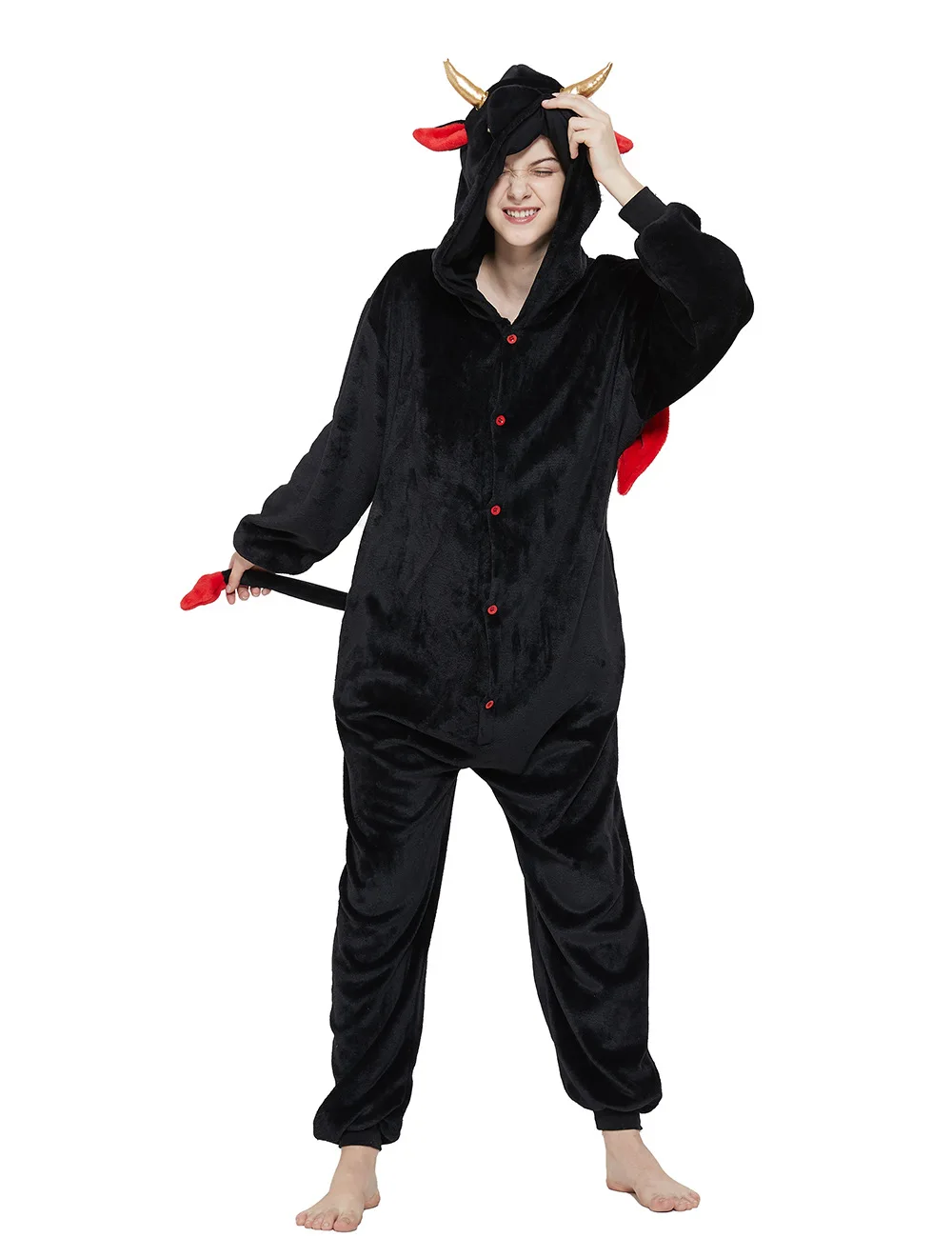 Kigurumi Onesies Devil Demon Sleepwear Unisex Pajamas Set