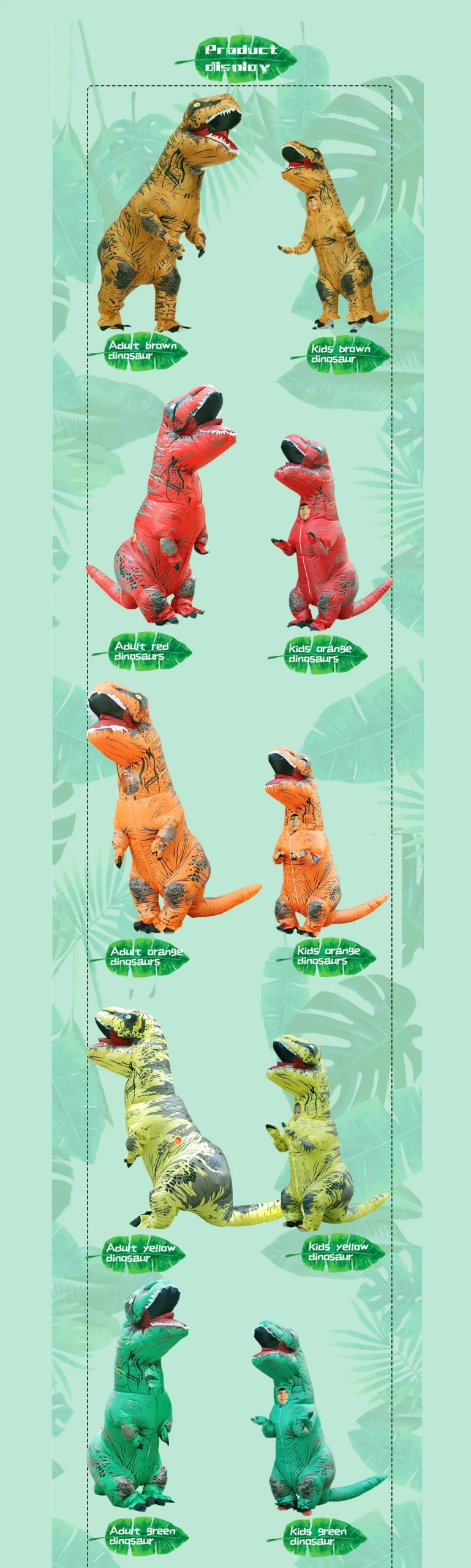 Dinosaur Inflatable Fancy Mascot Anime Costume For Adult Kids Dinosaur Inflatable Fancy Mascot Anime Costume For Adult Kids