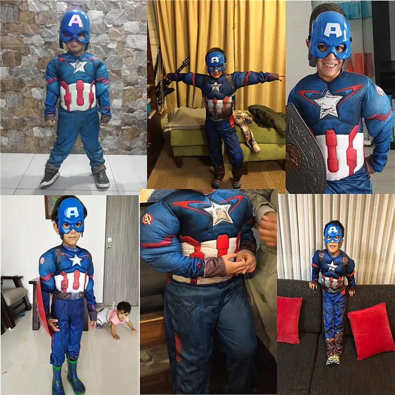 The Avenger Superhero's Spider-Boy Peter Parker/Hulk/Iron Man Muscle Costume