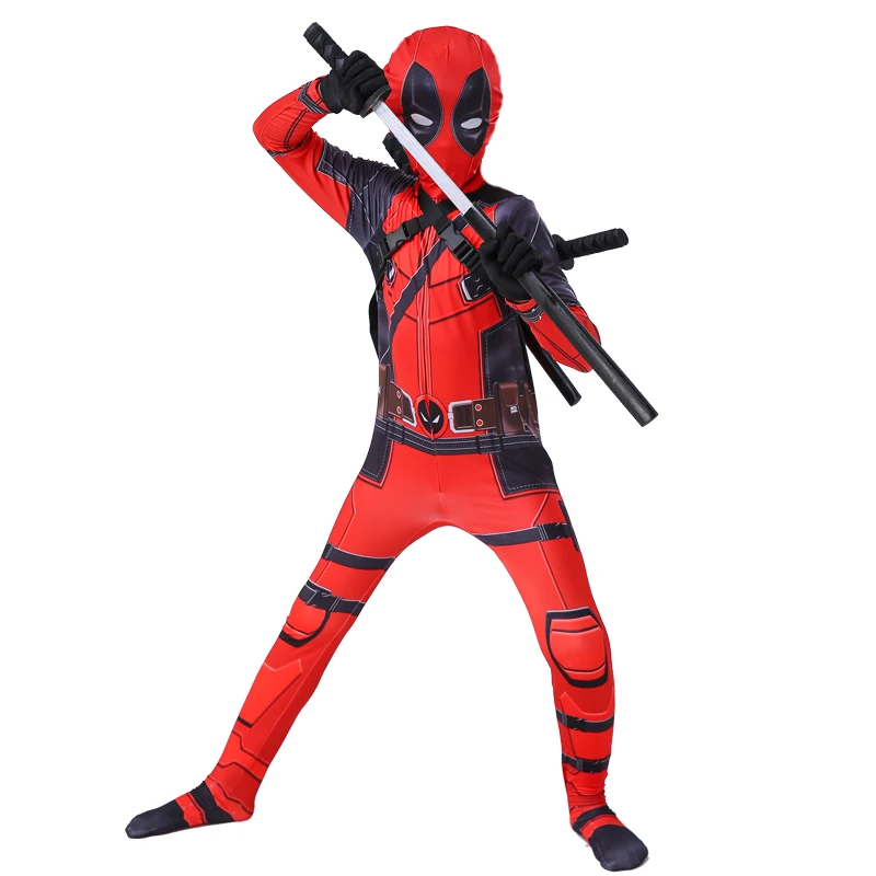 Superhero Deadpool Costumes With Mask For Kids