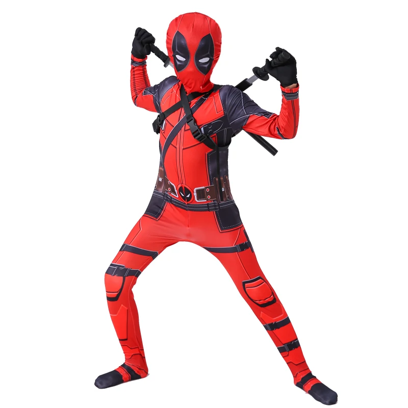 Superhero Deadpool Costumes With Mask For Kids