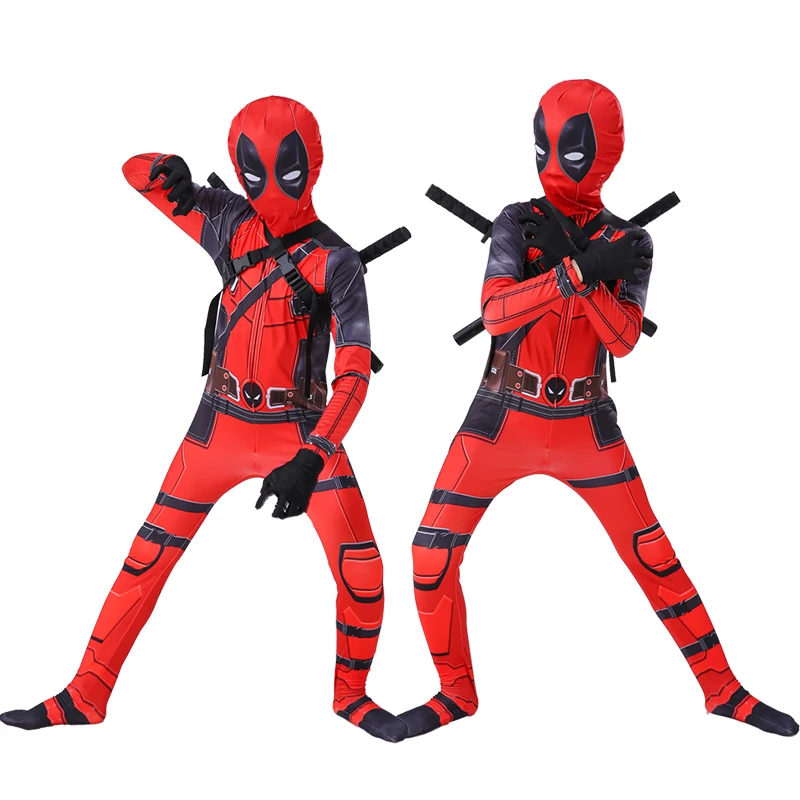 Superhero Deadpool Costumes With Mask For Kids