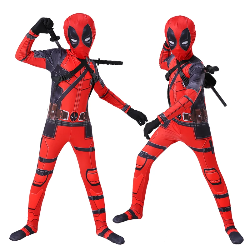 Superhero Deadpool Costumes With Mask For Kids