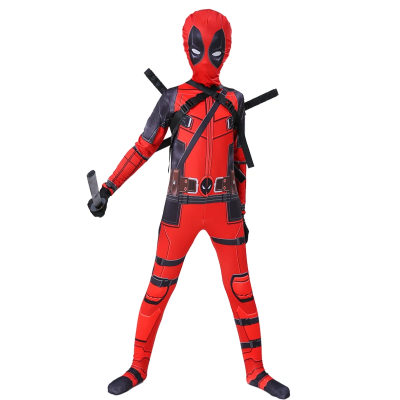 Superhero Deadpool Costumes With Mask For Kids