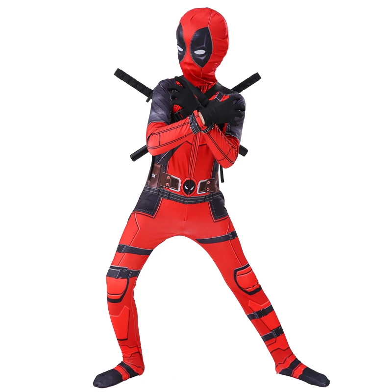 Superhero Deadpool Costumes With Mask For Kids