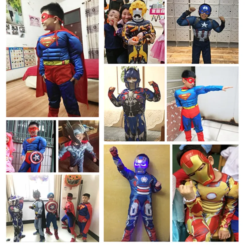 Superhero Flash Fantasia Muscle Costume With Mask For Boys