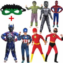Superhero Flash Fantasia Muscle Costume With Mask For Boys Superhero Flash Fantasia Muscle Costume With Mask For Boys