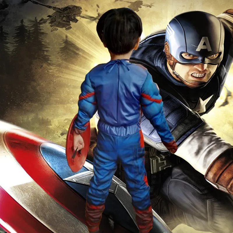 Superhero Flash Fantasia Muscle Costume With Mask For Boys