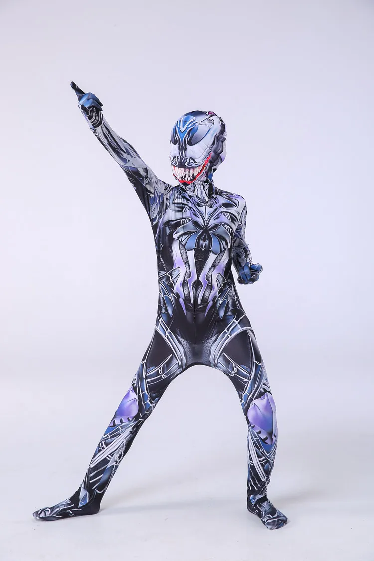Superhero Venom Halloween Party Cosplay Costume Jumpsuit For Kids And Adults
