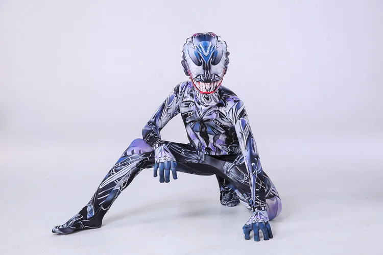 Superhero Venom Halloween Party Cosplay Costume Jumpsuit For Kids And Adults