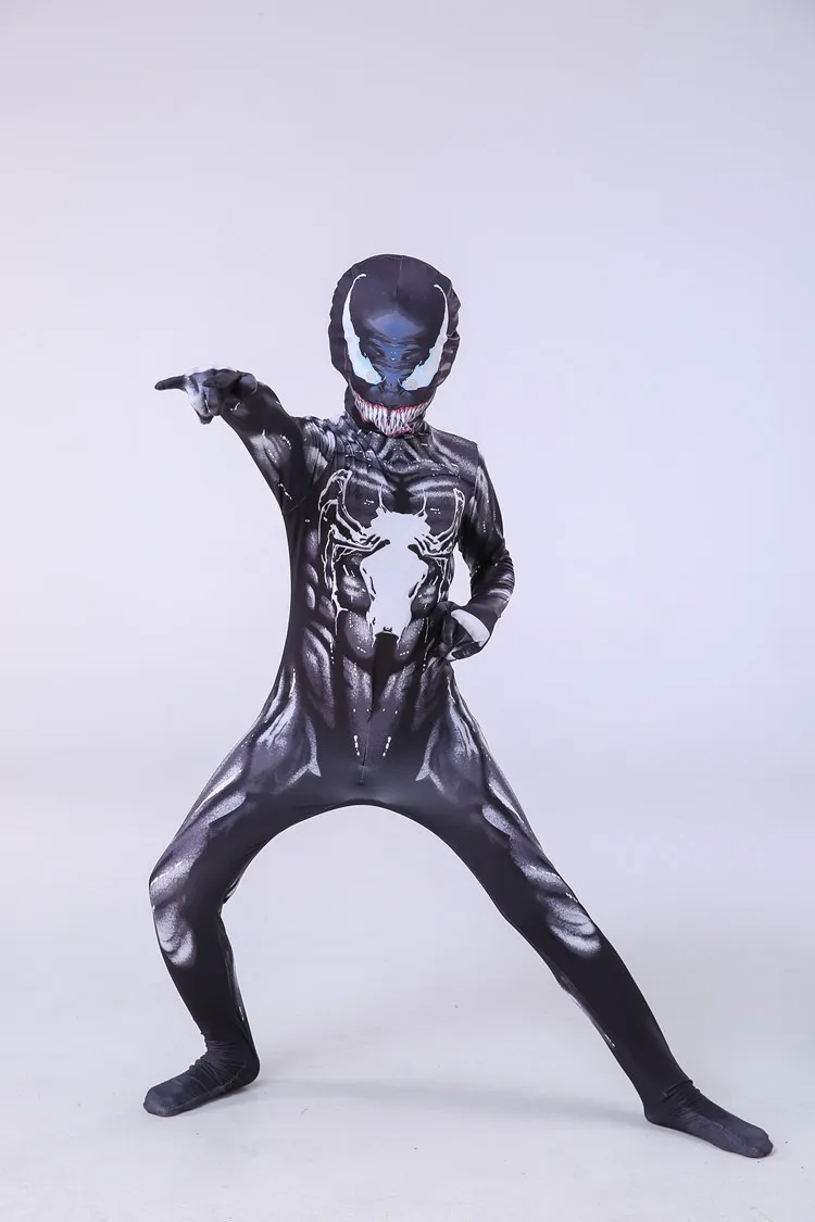 Superhero Venom Halloween Party Cosplay Costume Jumpsuit For Kids And Adults
