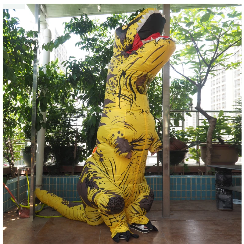Inflatable T-Rex Dinosaur Cosplay Mascot Costume For Kids Halloween Carnival Birthday