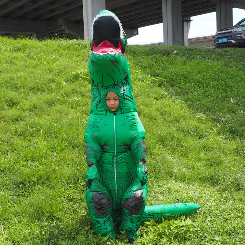 Inflatable T-Rex Dinosaur Cosplay Mascot Costume For Kids Halloween Carnival Birthday