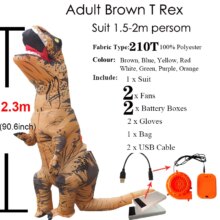 Inflatable T-Rex Dinosaur Cosplay Mascot Costume For Kids Halloween Carnival Birthday Inflatable T-Rex Dinosaur Cosplay Mascot Costume For Kids Halloween Carnival Birthday