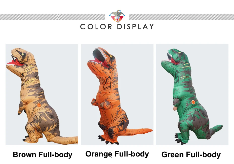Inflatable T-Rex Dinosaur Cosplay Mascot Costume For Kids Halloween Carnival Birthday