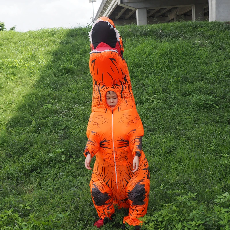 Inflatable T-Rex Dinosaur Cosplay Mascot Costume For Kids Halloween Carnival Birthday