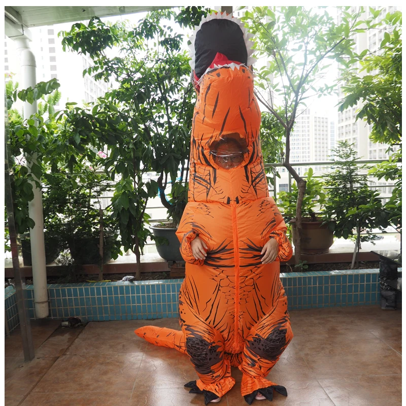 Inflatable T-Rex Dinosaur Cosplay Mascot Costume For Kids Halloween Carnival Birthday