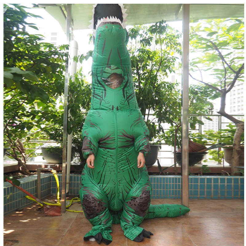 Inflatable T-Rex Dinosaur Cosplay Mascot Costume For Kids Halloween Carnival Birthday