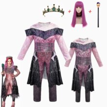 Pink Audrey Cosplay Costume For Girls Halloween Carnival Birthday Party Descendants 3 Costume Pink Audrey Cosplay Costume For Girls Halloween Carnival Birthday Party Descendants 3 Costume