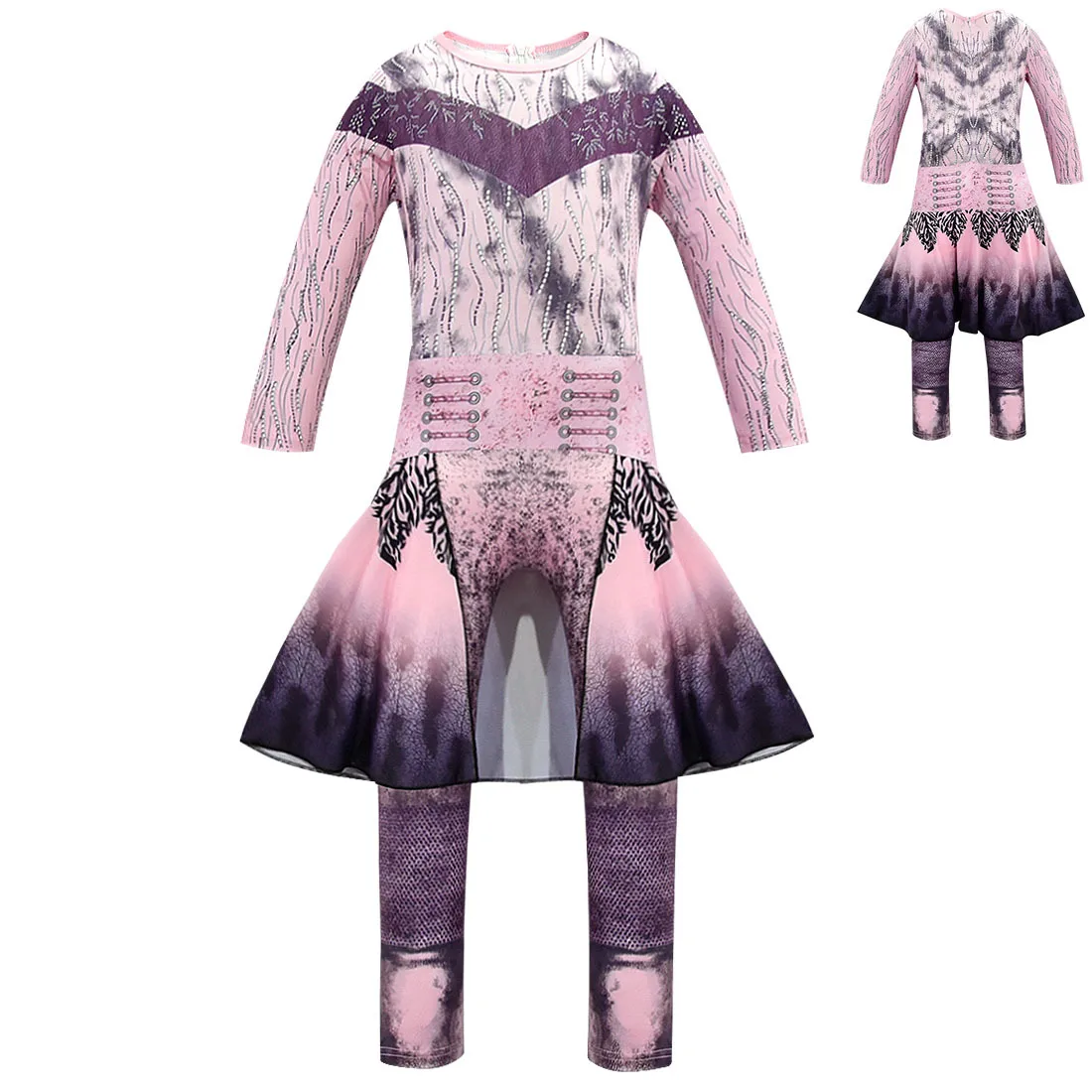 Pink Audrey Cosplay Costume For Girls Halloween Carnival Birthday Party Descendants 3 Costume