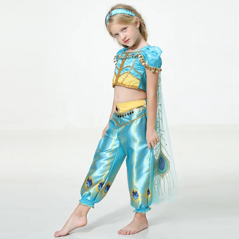 Jasmine Princess Dance Dress Cosplay Costume For Kids & Adults Halloween Party Set