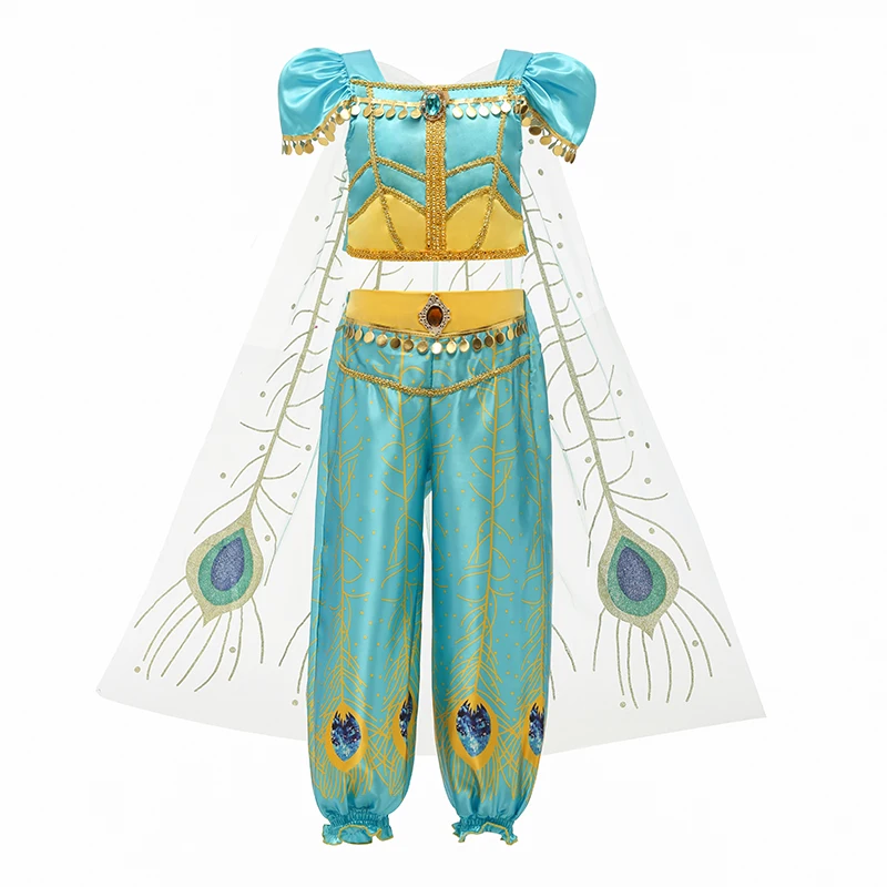 Jasmine Princess Dance Dress Cosplay Costume For Kids & Adults Halloween Party Set