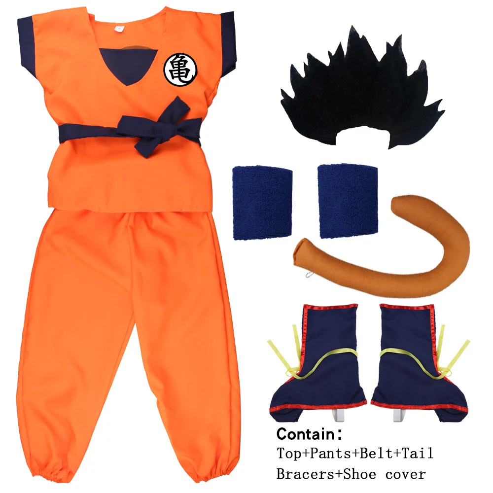 Anime Dragon Ball Z Suit Clothes Son Goku Cosplay Costume Full Set For Adult & Kids Anime Dragon Ball Z Suit Clothes Son Goku Cosplay Costume Full Set For Adult & Kids