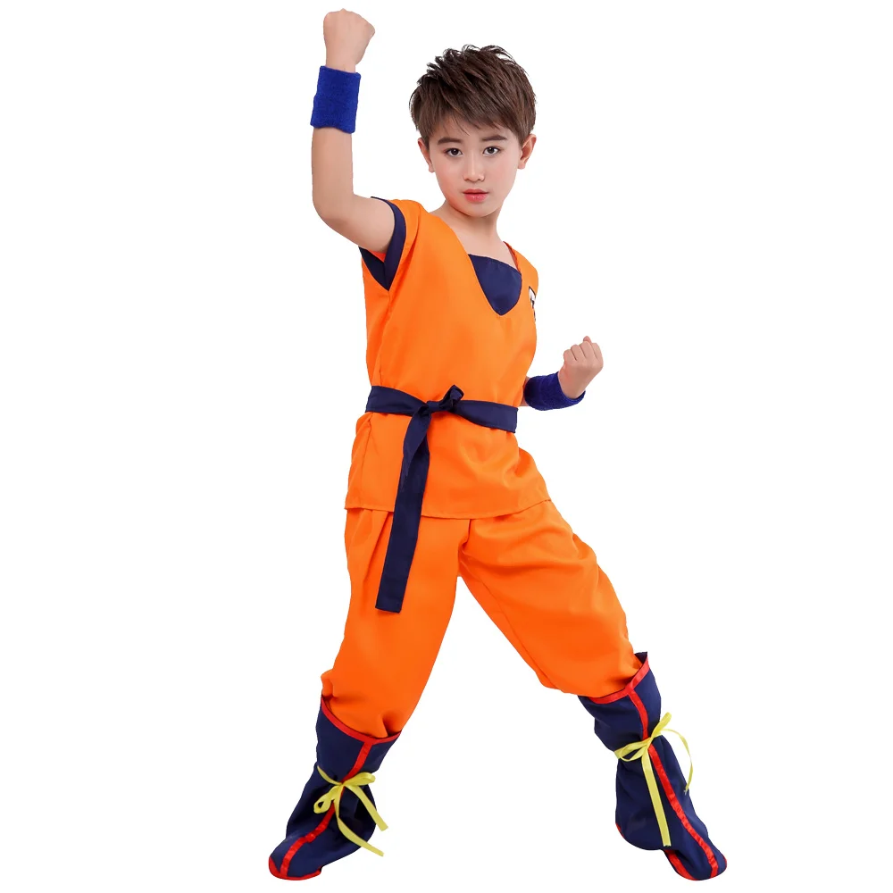 Anime Dragon Ball Z Suit Clothes Son Goku Cosplay Costume Full Set For Adult & Kids Anime Dragon Ball Z Suit Clothes Son Goku Cosplay Costume Full Set For Adult & Kids
