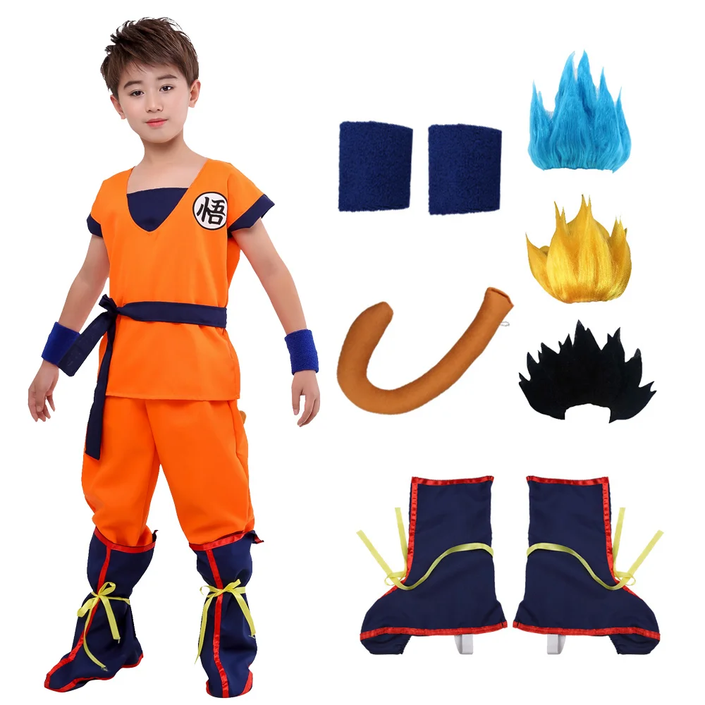 Anime Dragon Ball Z Suit Clothes Son Goku Cosplay Costume Full Set For Adult & Kids Anime Dragon Ball Z Suit Clothes Son Goku Cosplay Costume Full Set For Adult & Kids