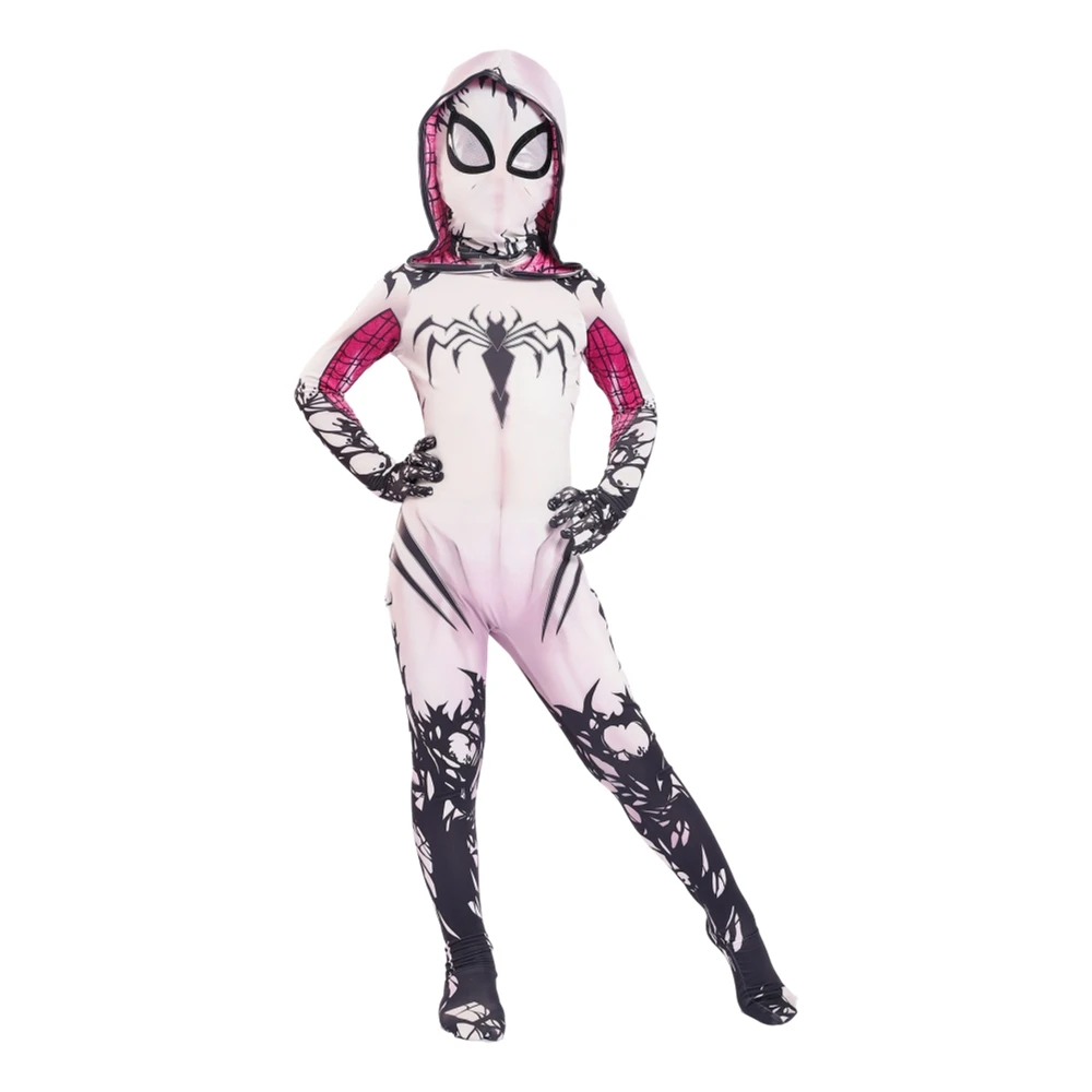Gwen Stacy Female Spider 3D Print Zentai Costume For Kids