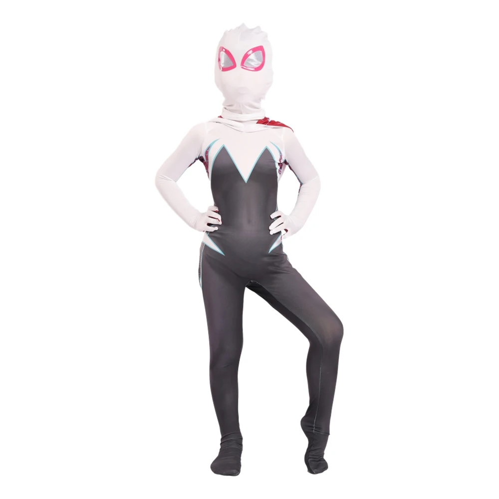 Gwen Stacy Female Spider 3D Print Zentai Costume For Kids