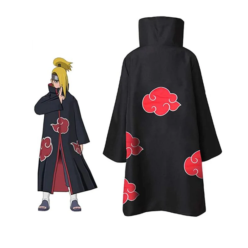 Naruto Akatsuki Cloak Sasuke Uchiha Cape Costume