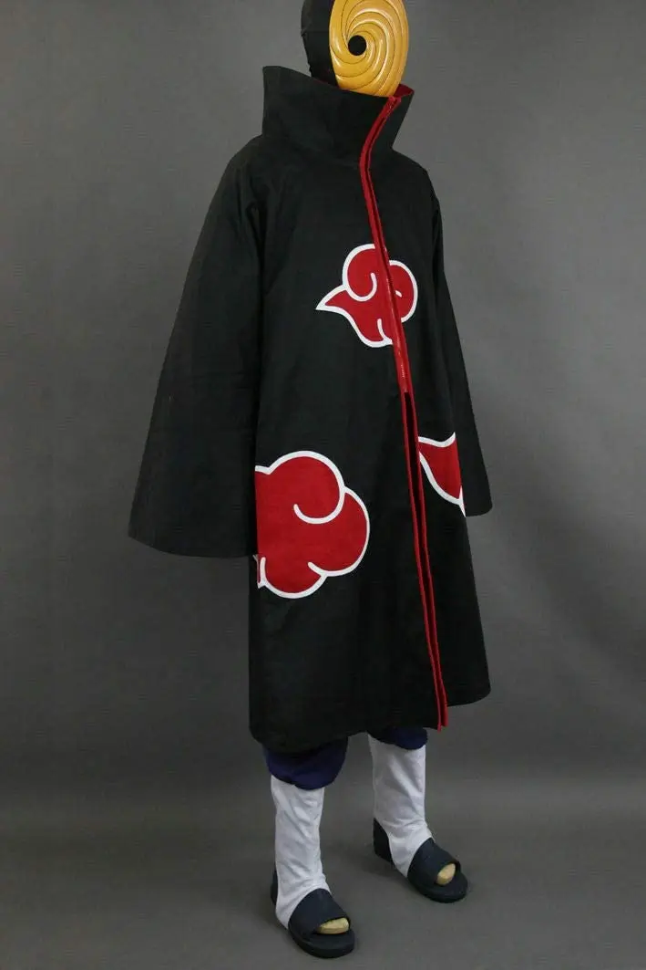 Naruto Akatsuki Cloak Sasuke Uchiha Cape Costume
