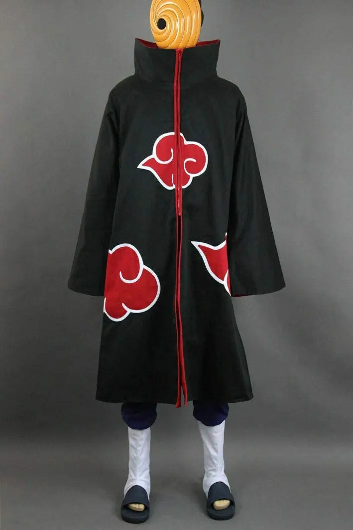 Naruto Akatsuki Cloak Sasuke Uchiha Cape Costume