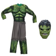 Hulk Muscle Costume Including Mask With Gloves Hulk Muscle Costume Including Mask With Gloves