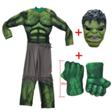 Hulk Muscle Costume Including Mask With Gloves Hulk Muscle Costume Including Mask With Gloves