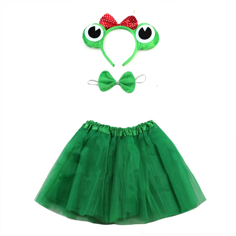 Frog Princess Costume Headband Tutu Skirt Tie Set