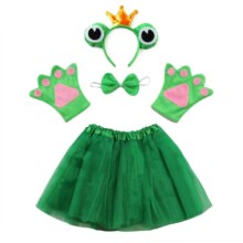 Frog Princess Costume Headband Tutu Skirt Tie Set Frog Princess Costume Headband Tutu Skirt Tie Set