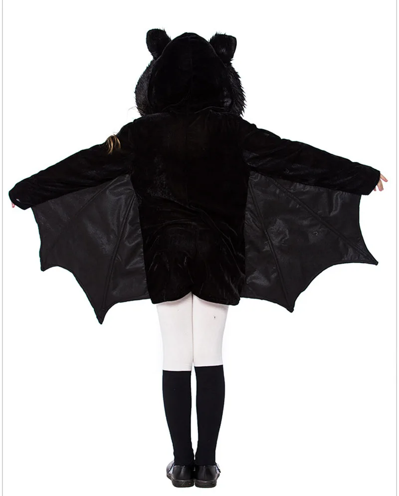 Black Bat Outfit Costume With Wings, Ears & Stockings For Teen Girls
