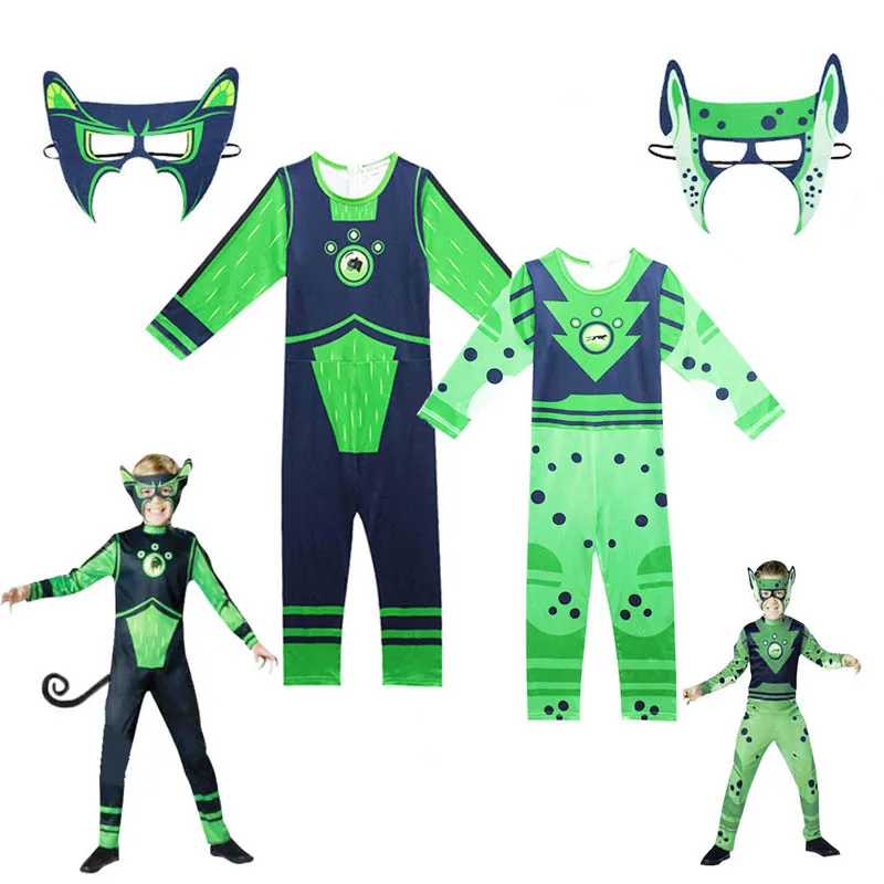 Wild Kratts Creature Power Anime Jumpsuits Costume For Kids With Mask