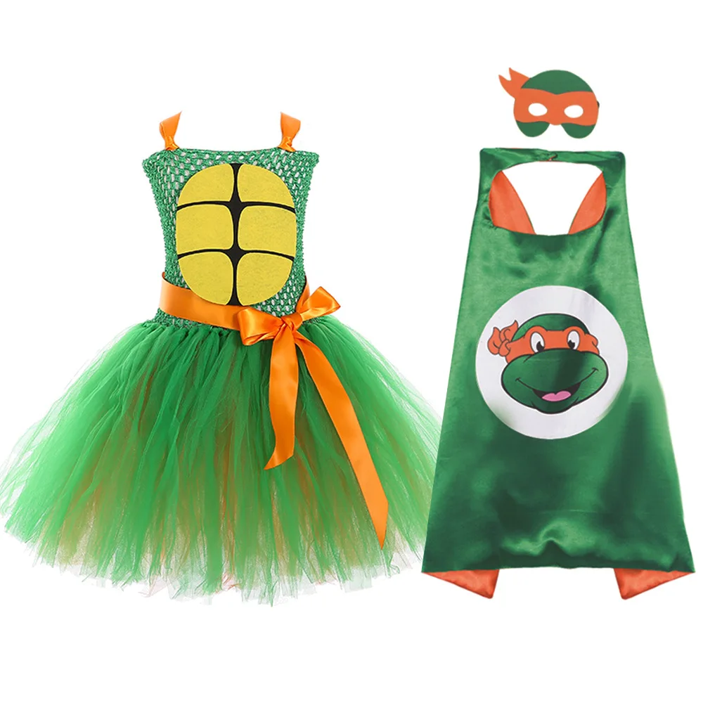 Super Hero Ninja Turtle Princess Costume For Girl